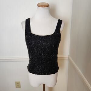 FLAW VTG Sean Collection Top Sz Small Women Silk Bead Fairy Cocktail Whi…